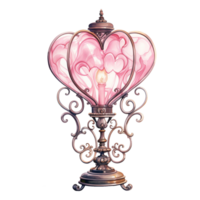 AI generated Glowing Romance Valentine Lamp - Charming Illumination for Heartfelt Celebrations png