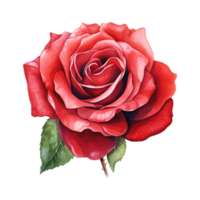 AI generated Delicate Elegance Valentine's Day Red Rose - Expressing Affection with Vibrant Charm png