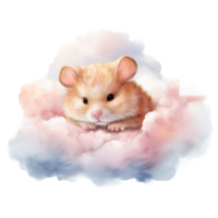 ai généré sucré rêves de l'amour la Saint-Valentin journée somnolent hamster - exprimer affection dans une confortable réglage png