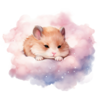 ai généré sucré rêves de l'amour la Saint-Valentin journée somnolent hamster - exprimer affection dans une confortable réglage png