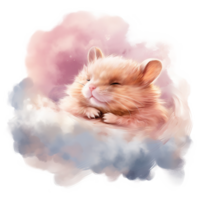 ai généré sucré rêves de l'amour la Saint-Valentin journée somnolent hamster - exprimer affection dans une confortable réglage png