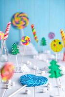 Composition of colorful lollipops. Sweetness, dessert. photo