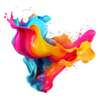 AI generated Liquid paint splash isolated on transparent background png