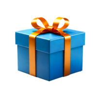 ai generado azul regalo aislado en transparente. regalo caja png. png