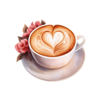 AI generated Caffeine Affection Valentine Love Coffee - A Festive Blend for Your Love Celebration png