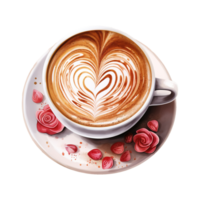 AI generated Caffeine Affection Valentine Love Coffee - A Festive Blend for Your Love Celebration png