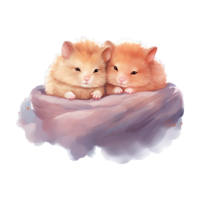 ai généré adorable liaison Valentin couple hamster - espiègle rongeurs diffusion l'amour et joie png