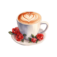 AI generated Caffeine Affection Valentine Love Coffee - A Festive Blend for Your Love Celebration png