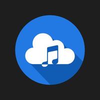 Musical note icon on cloud. isolated on background vector