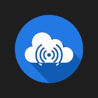 Radio wave icon on cloud. isolated on background vector