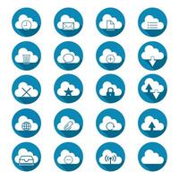 Set of Computer Cloud Related Icons vector