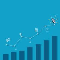 Bar chart. Concept of the path to success vector