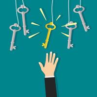 Keys hanging. A symbol of success and achievement vector