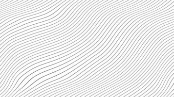 Minimal abstract thin white color wavy line moving background video