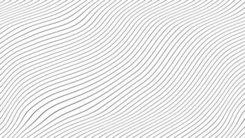 Minimal abstract thin white color wavy line moving background video