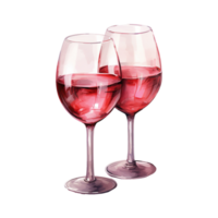 AI generated Romantic Sip Valentine Wine Glasses - Festive Glassware to Enhance Your Valentine's Day png