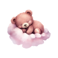 AI generated Cuddly Comfort Valentine's Day Sleepy Bear - A Relaxing Companion for Your Special Valentine png