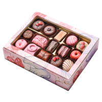 ai generiert luxuriös Valentinstag Schokolade Box png