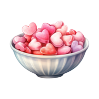 AI generated Sweet Love Symphony Valentine Candy Bowl - Tempting Sugary Delights for a Romantic Celebration png