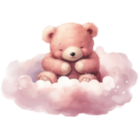 AI generated Cuddly Comfort Valentine's Day Sleepy Bear - A Relaxing Companion for Your Special Valentine png