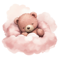 AI generated Cuddly Comfort Valentine's Day Sleepy Bear - A Relaxing Companion for Your Special Valentine png