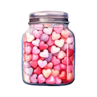 AI generated Savor Love Valentine Candy Jar - A Festive Assortment for Sweetening Your Love Celebration png