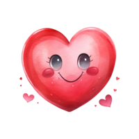 ai gegenereerd emotioneel liefde Valentijn hart emoji - een feestelijk digitaal uitdrukking voor uw Valentijnsdag dag png