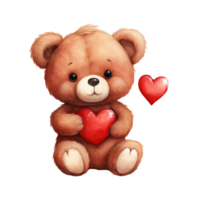 AI generated Sweet Romance Valentine's Day Teddy Bear - Adorable and Furry Symbol of Affection png