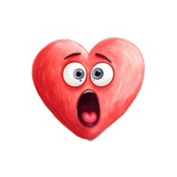 AI generated Emotive Love Valentine Heart Emoji - A Festive Digital Expression for Your Valentine's Day png