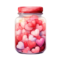 AI generated Savor Love Valentine Candy Jar - A Festive Assortment for Sweetening Your Love Celebration png