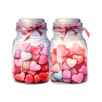 AI generated Savor Love Valentine Candy Jar - A Festive Assortment for Sweetening Your Love Celebration png