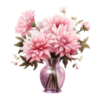 AI generated Floral Elegance Valentine Flower on Vase - A Beautiful Arrangement for Romantic Celebrations png