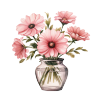 AI generated Floral Elegance Valentine Flower on Vase - A Beautiful Arrangement for Romantic Celebrations png