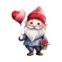 ai généré adorable Valentin gnome - une charmant symbole de l'amour et bonheur pour spécial occasions png