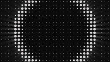 CIRCLES LIGHTS BULB, Animation, Rendering, Background, Loop. Circular halo pattern background,disco backdrop,signaling communications information,optical,neon lights science, technology,future video