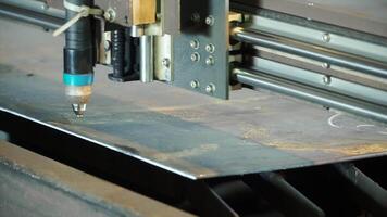 Laser cutter for manufacture. Clip. Laser cutter in the production of ready to work - cutting sheet metal video