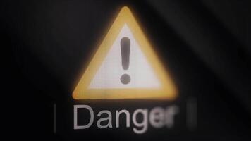 Animation of Danger sign triangle. Warning danger. Danger triangle sign video