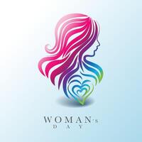 mujer icono logo, moderno plano diseño, Cepillo de pintura, mano dibujar vector