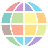 Colorful globe simple vector icon.