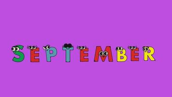 Month Name Cartoon alphabet 2d animated video. video