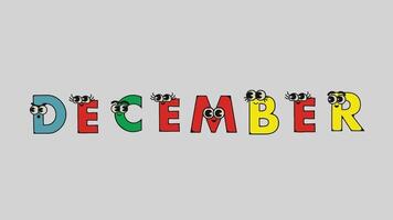 Month Name Cartoon alphabet 2d animated video. video