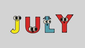 Month Name Cartoon alphabet 2d animated video. video