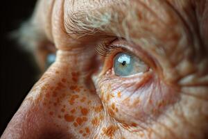 AI generated Elderly Eye Close up, Aging Wisdom photo