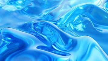 AI generated Blue Fluid Waves Abstract Background photo