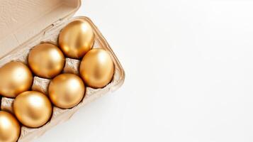 AI generated Golden Eggs Symbolize Wealth and Easter photo