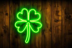 AI generated Shamrock Glow, Irish Celebration Emblem photo