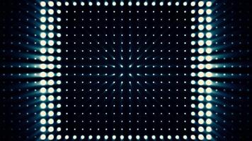 Concert Elements. Panel with the LED bulb. Abstract background with animation of zoom circles in led screen. Colorful dance floor with several shining. Spangle Glitter. video