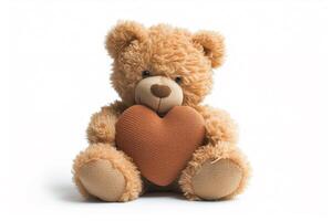 AI generated Teddy Bear Hugs Heart, Love Symbol photo