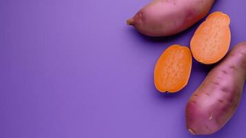 ai generado dulce patatas banquete, sano vegetariano deleite foto