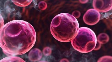 ai generado microscópico vástago células biotecnología maravilla foto